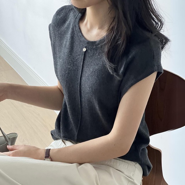 センターラインノースリーブセーター　4色　00480