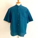 Tech Canvas Wide Band Collar S/S Shirts　Green