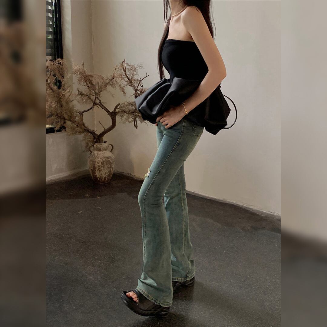 ふんわり ペプラム バルーン ベアトップ〈1カラーサイズ S-L