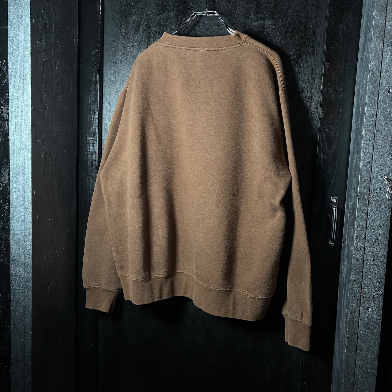 00sSTUSSY / ステューシー USA製 パイソン柄レザーパッチロゴ スウェット ブラウン / Lサイズ