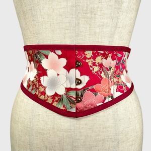 着物コルセット（躑躅色・振袖より制作）Kimono Corset (Azalea color・Made of Furisode Kimono)