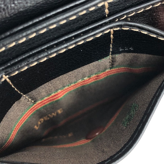 LOEWE　ロエベ　ベラスケス　エンボスレザー　コンパクトウォレット　ミニ財布　ブラウン×ブラック　vintage　ヴィンテージ　オールド　jvpdba