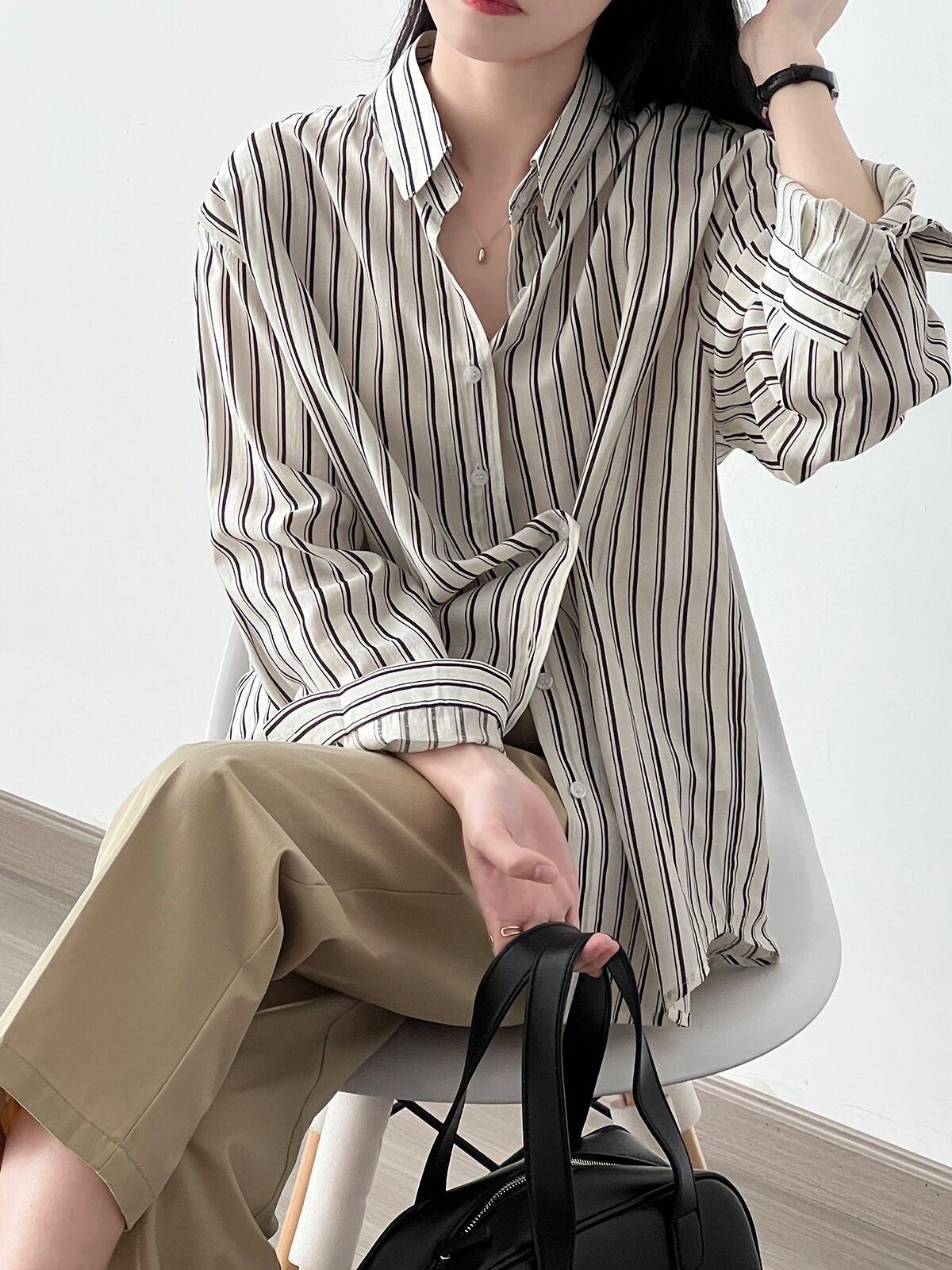 ストライプシンプルシャツ