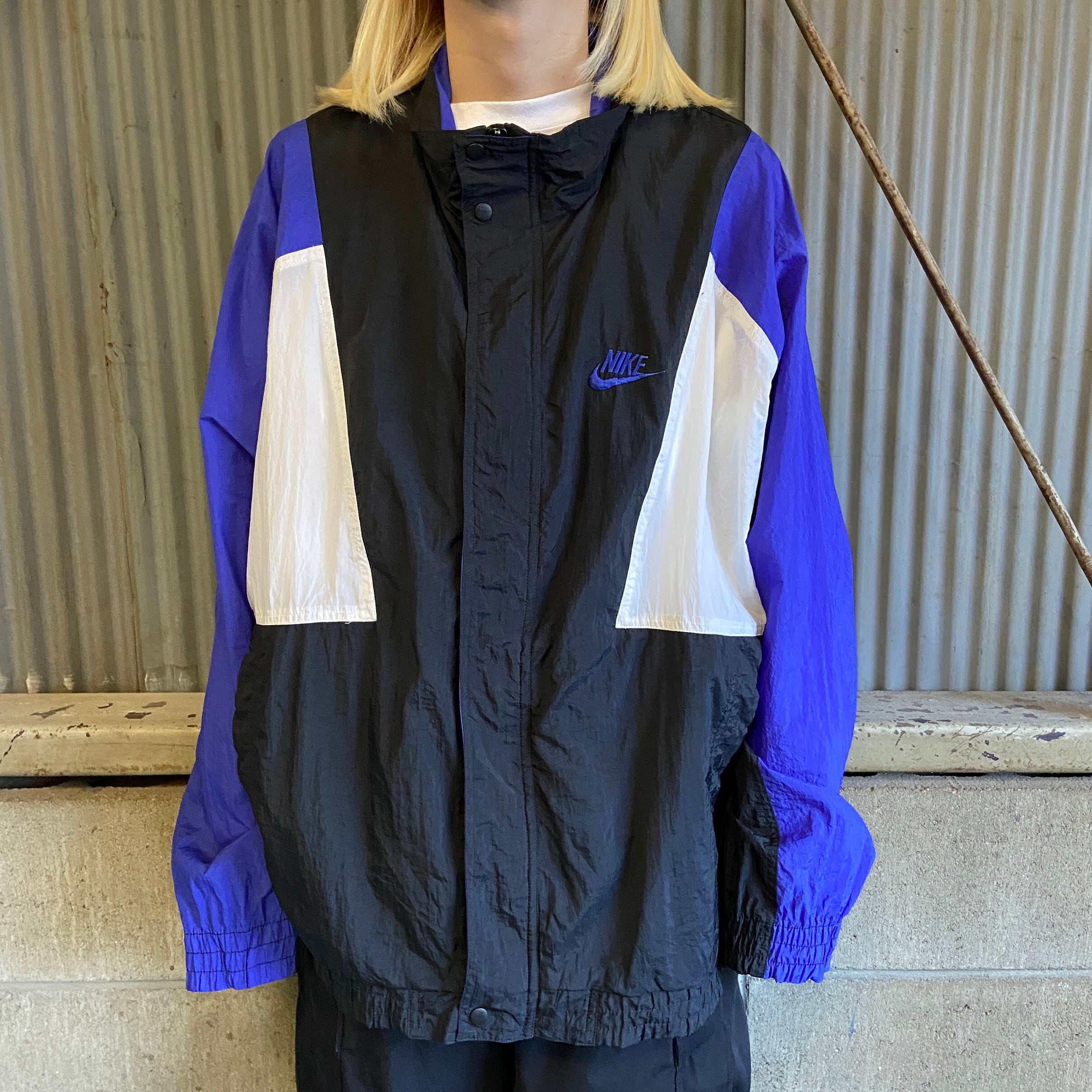 90年代 銀タグ NIKE ナイキ ナイロンジャケット メンズXL 古着 90s 