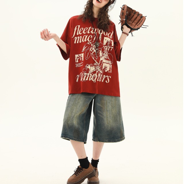 botanical design short-sleeved tee　ボタニカルデザイン半袖ティー　J1985