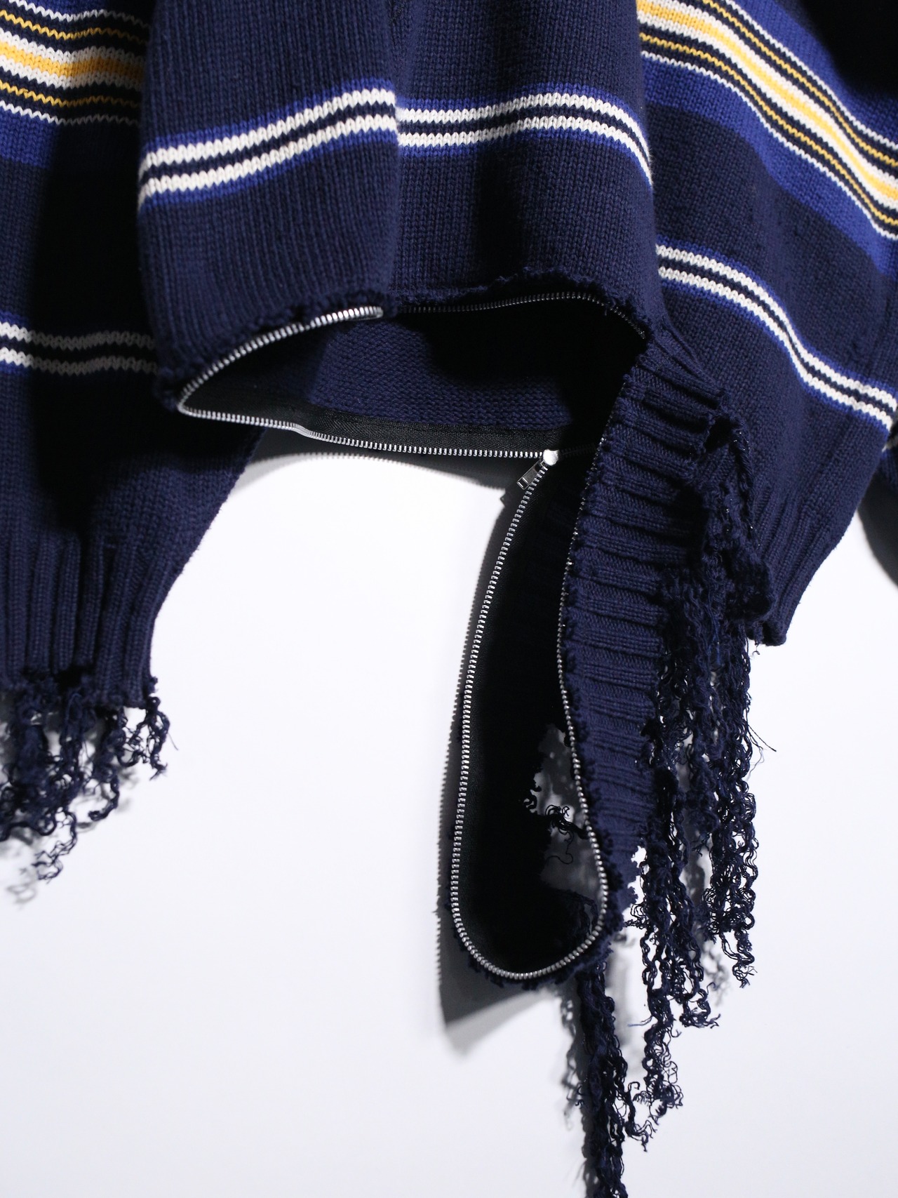 REMAKE / clash bolo × zip  border knit - 13