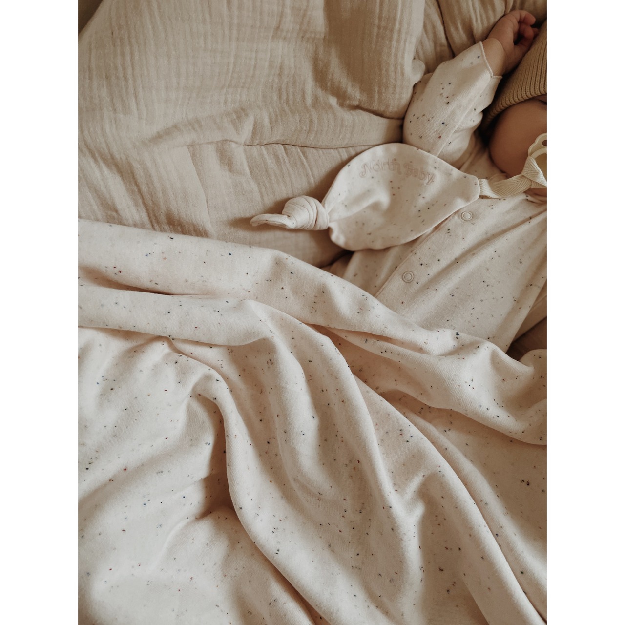 NorthBaby　XXL Organic Blanket Ivory Pink
