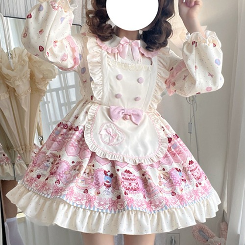 ゆめかわ♡全３カラー　いちごケーキメイド服　kos61