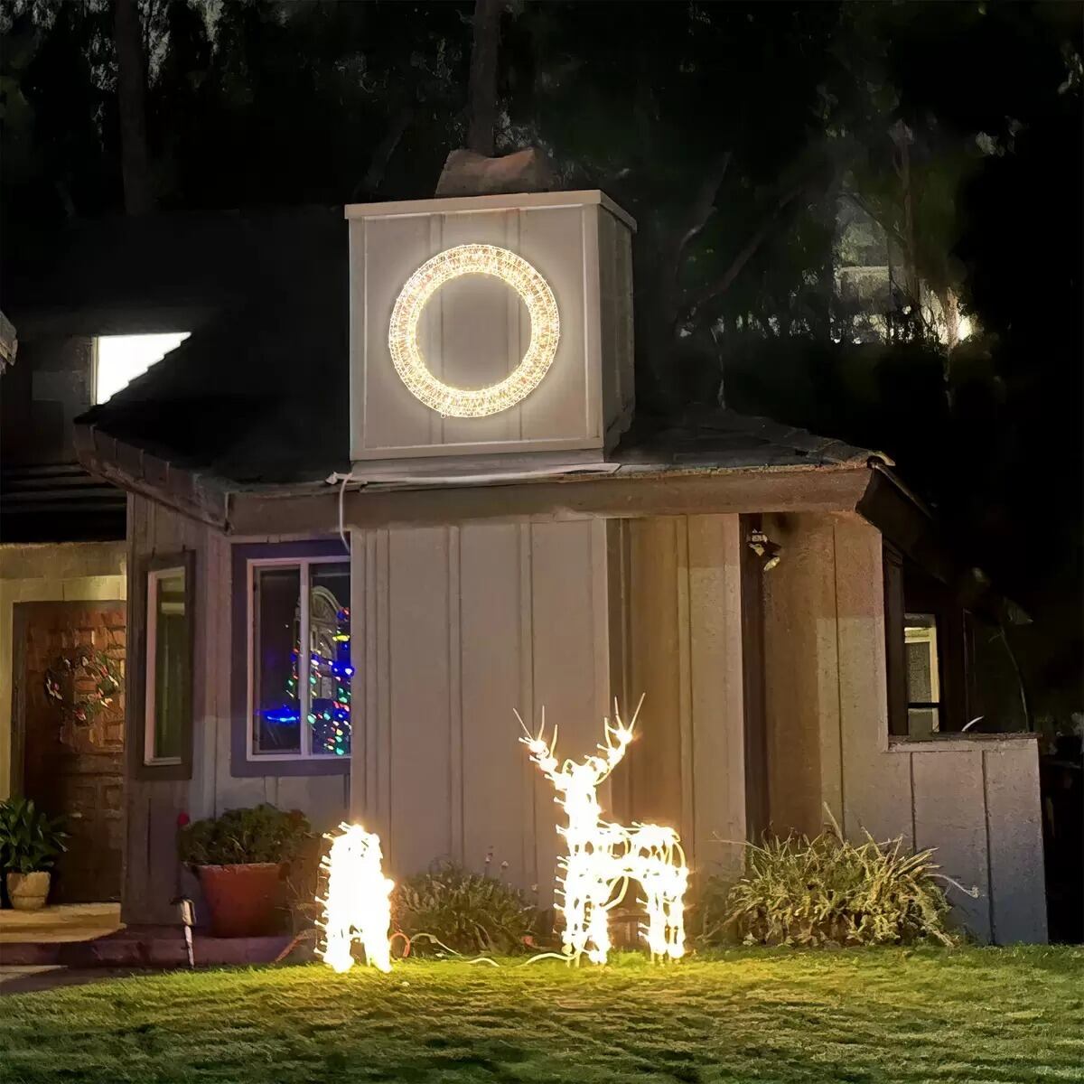 直径56cm LEDライト メタルリース 1200球 暖色LED 屋内外 室内 屋外