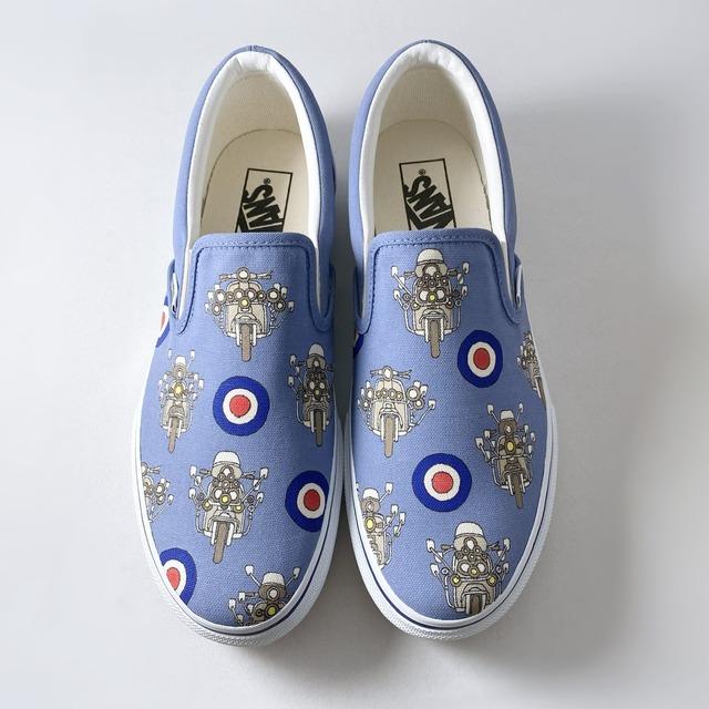 LACICO モッズスリッポン (サックス) ※ひも靴に変更可【VANSスリッポンで制作】