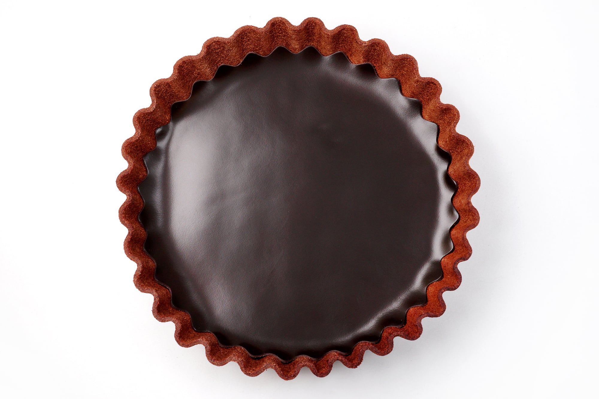 チョコタルトなアクセサリートレイ Lサイズ（直径150mm）／本革製