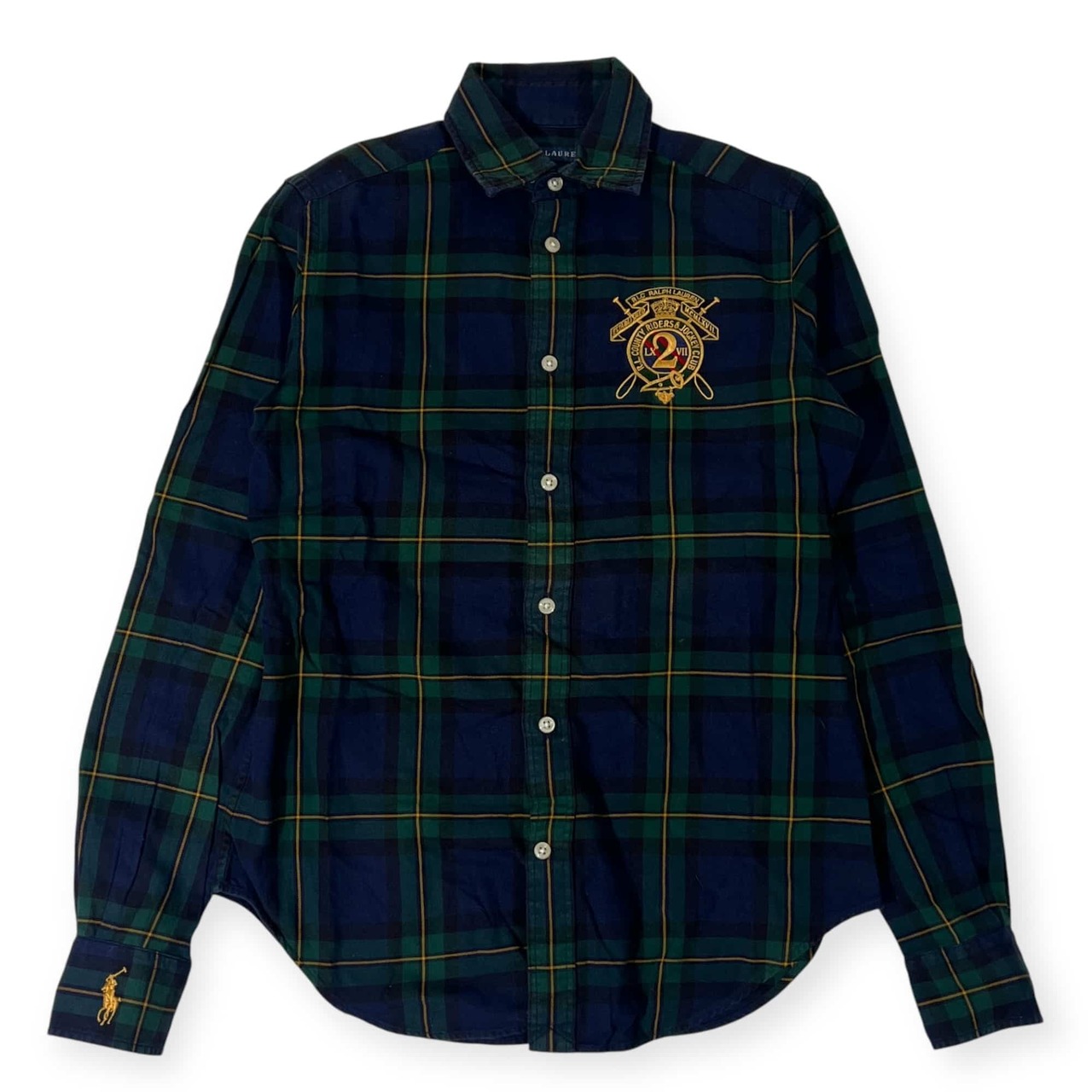 RALPH LAUREN ラルフローレン ホース刺繍 チェック 長袖 ネルシャツ 4/レディース