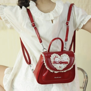 ゆめかわ♡全2カラー ハートレースミニ3wayバッグ bag33 ゆめかわ♡全2カラー ハートレースミニ3wayバッグ bag33