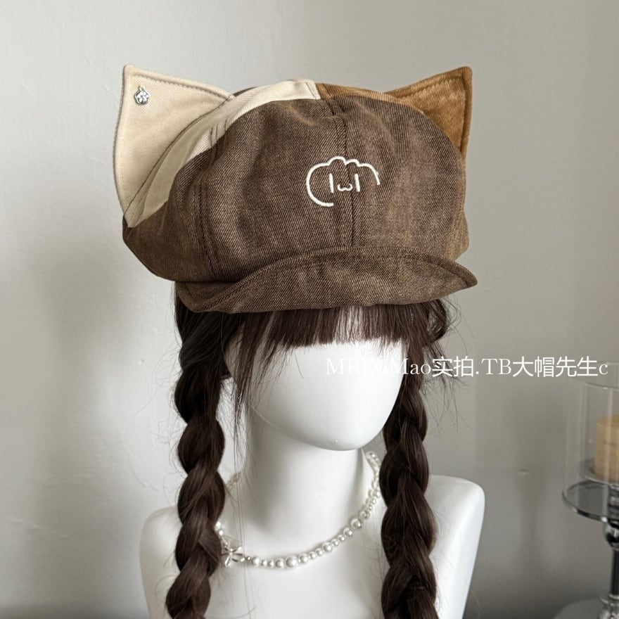 猫耳刺繍キャスケット 帽子 ロリータ フレンチガーリー | ロリィタ