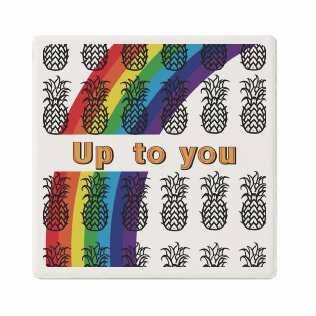 DHD(M)027【白雲石吸水コースター　パイナップル】