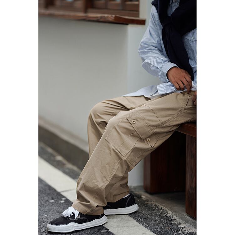 ★REGULAR MILITARY GREEN STRAIGHT PANTS　　　A0563