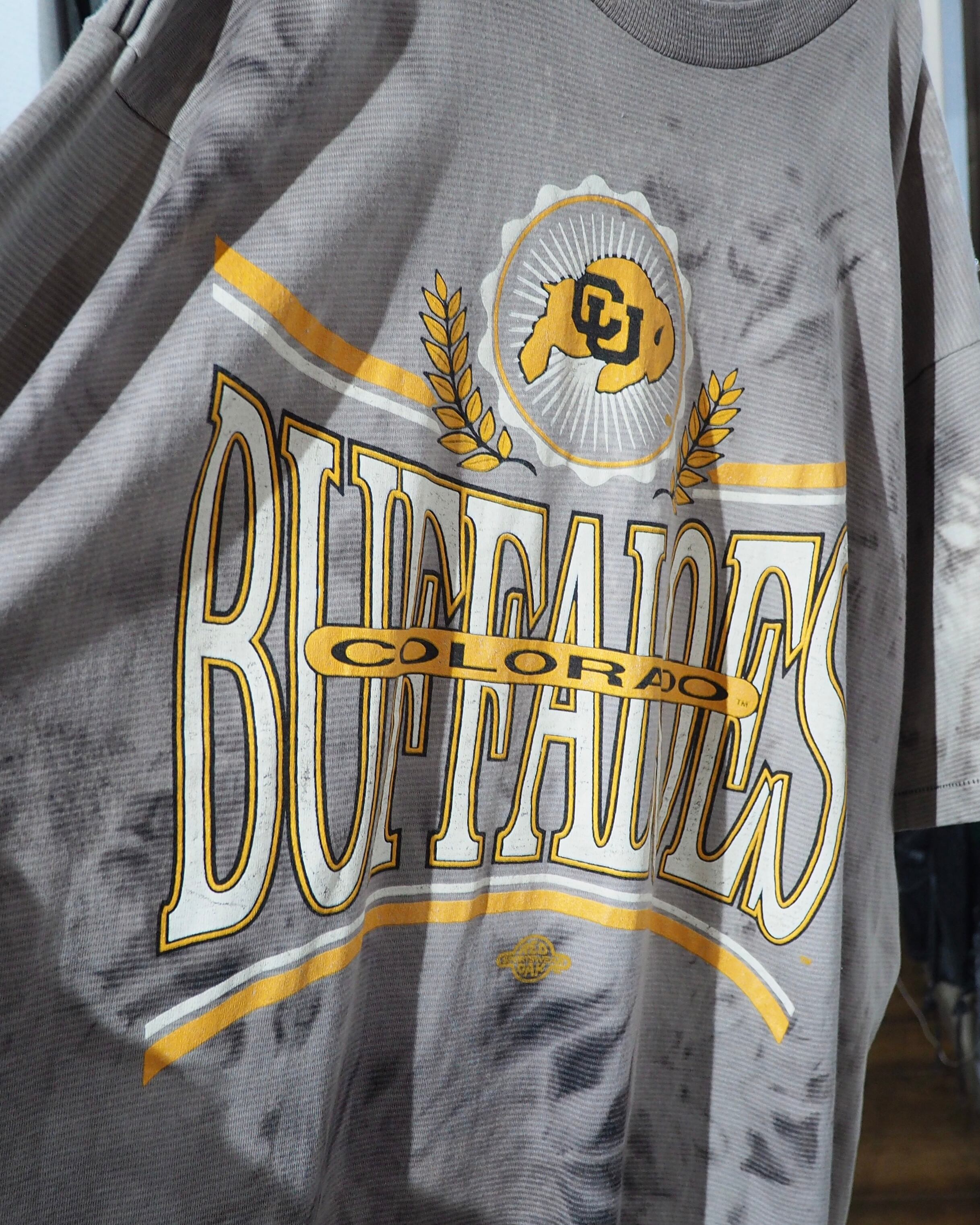 1990s " Made in USA - Colorado Buffaloes " printed × Over Dyed vintage loose Tee