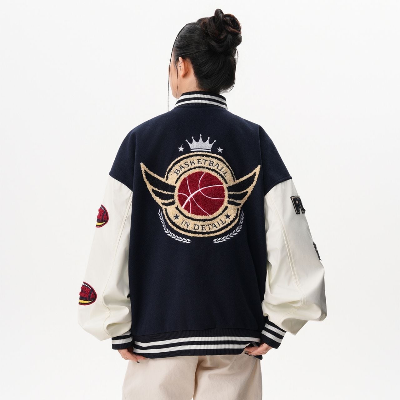 バスケットエンブレムスタジアムジャケット R01157