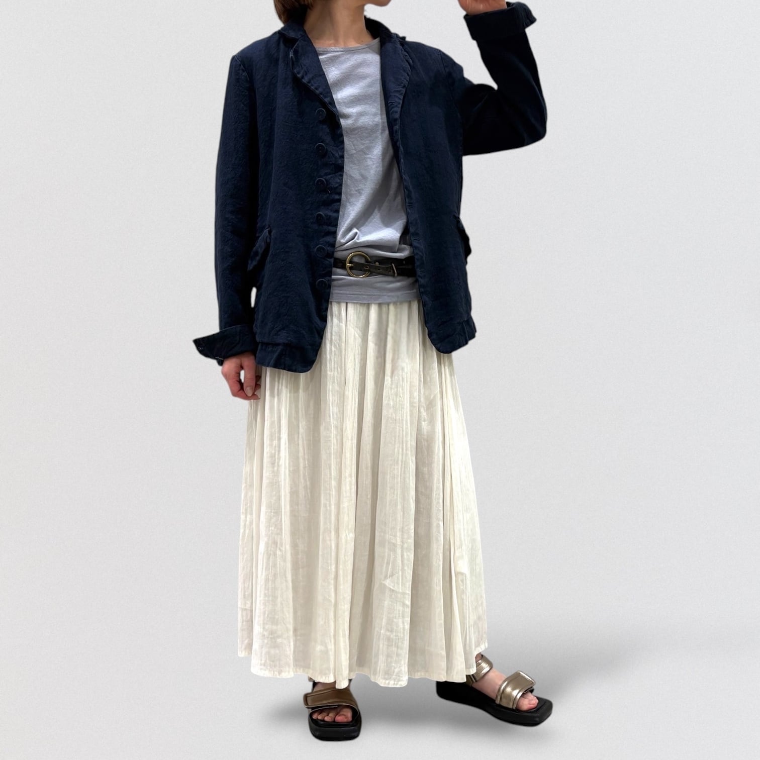 pas de calais tencel ramie plain weave skirt | CoCo Cuore