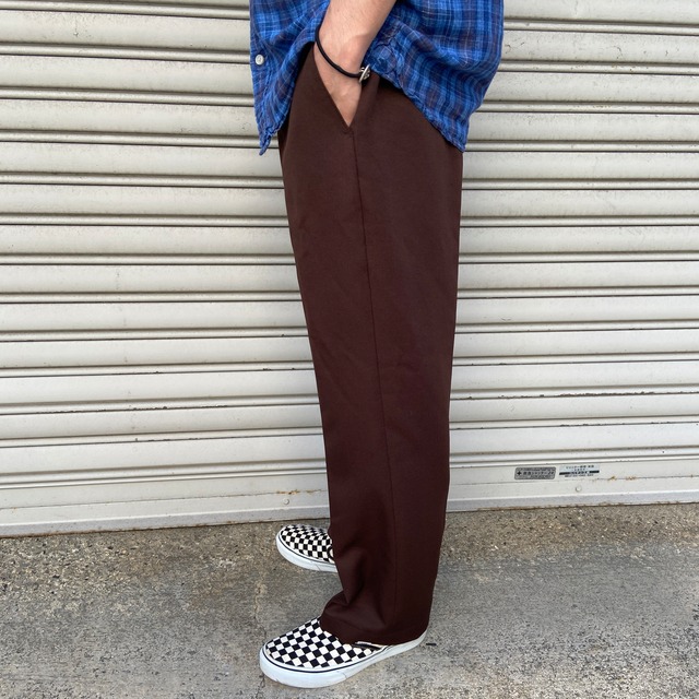 70s Levi's アクションスラックス ダークブラウン ポリパンツ