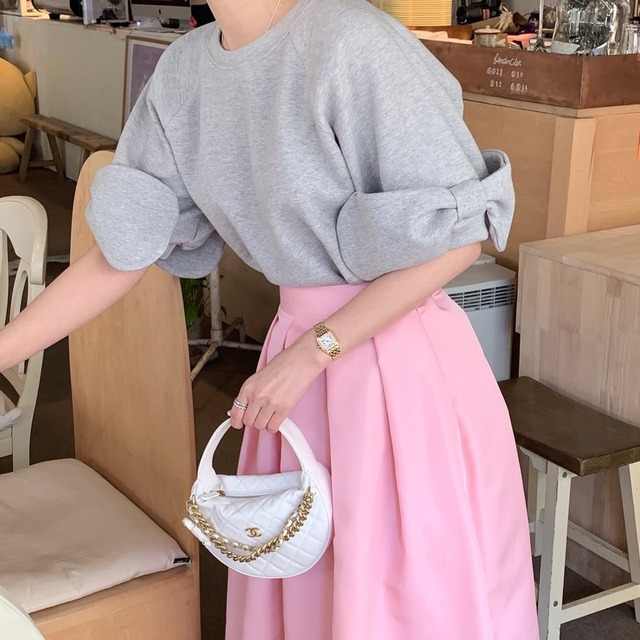 スリーブリボン スウェット　　a183