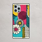 受注生産 iPhoneケース 花とドットのZINEコラージュ｜ボタニカル ZINE016A