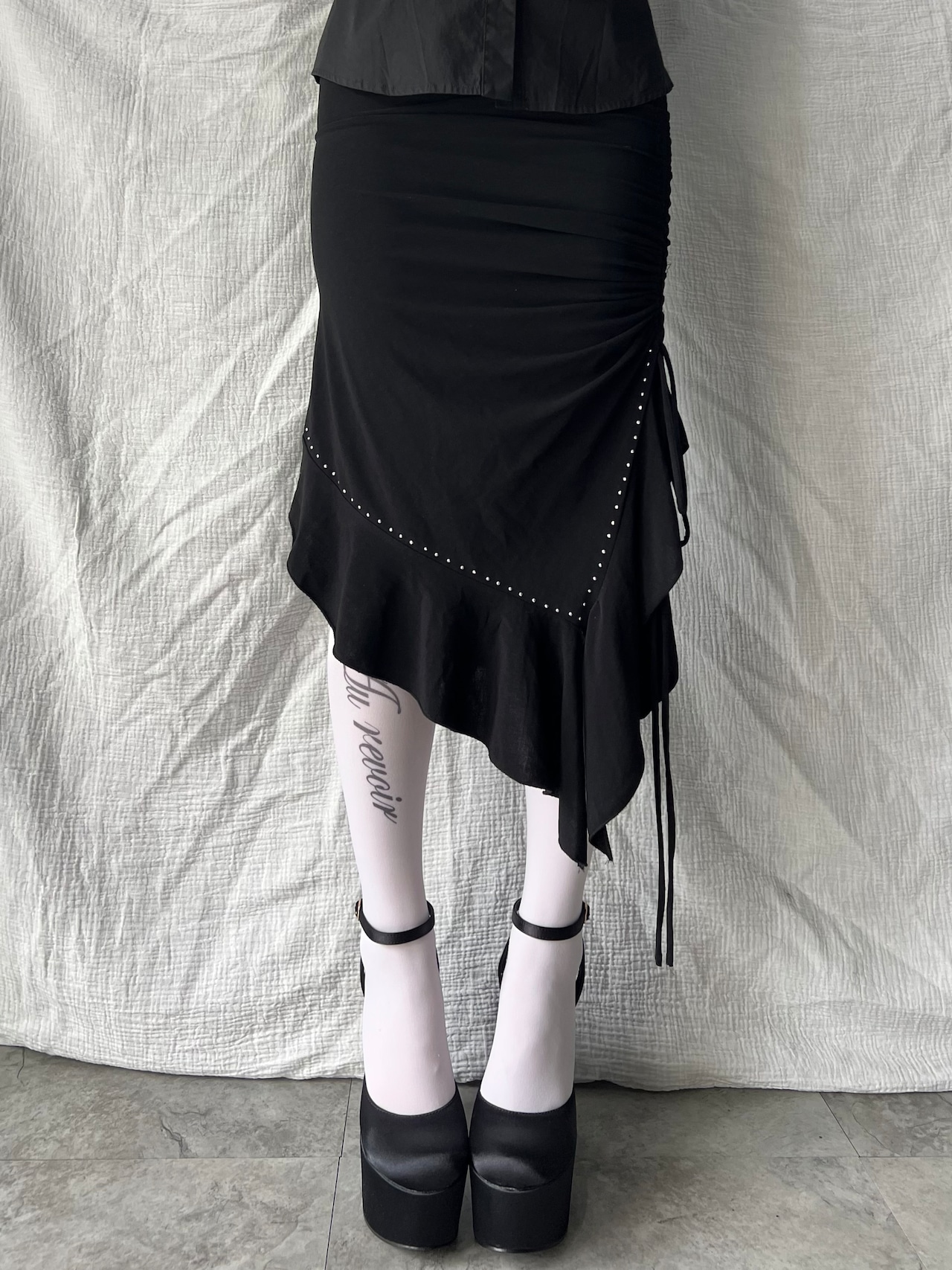 "ESCAPE" Deformation Drape Skirt