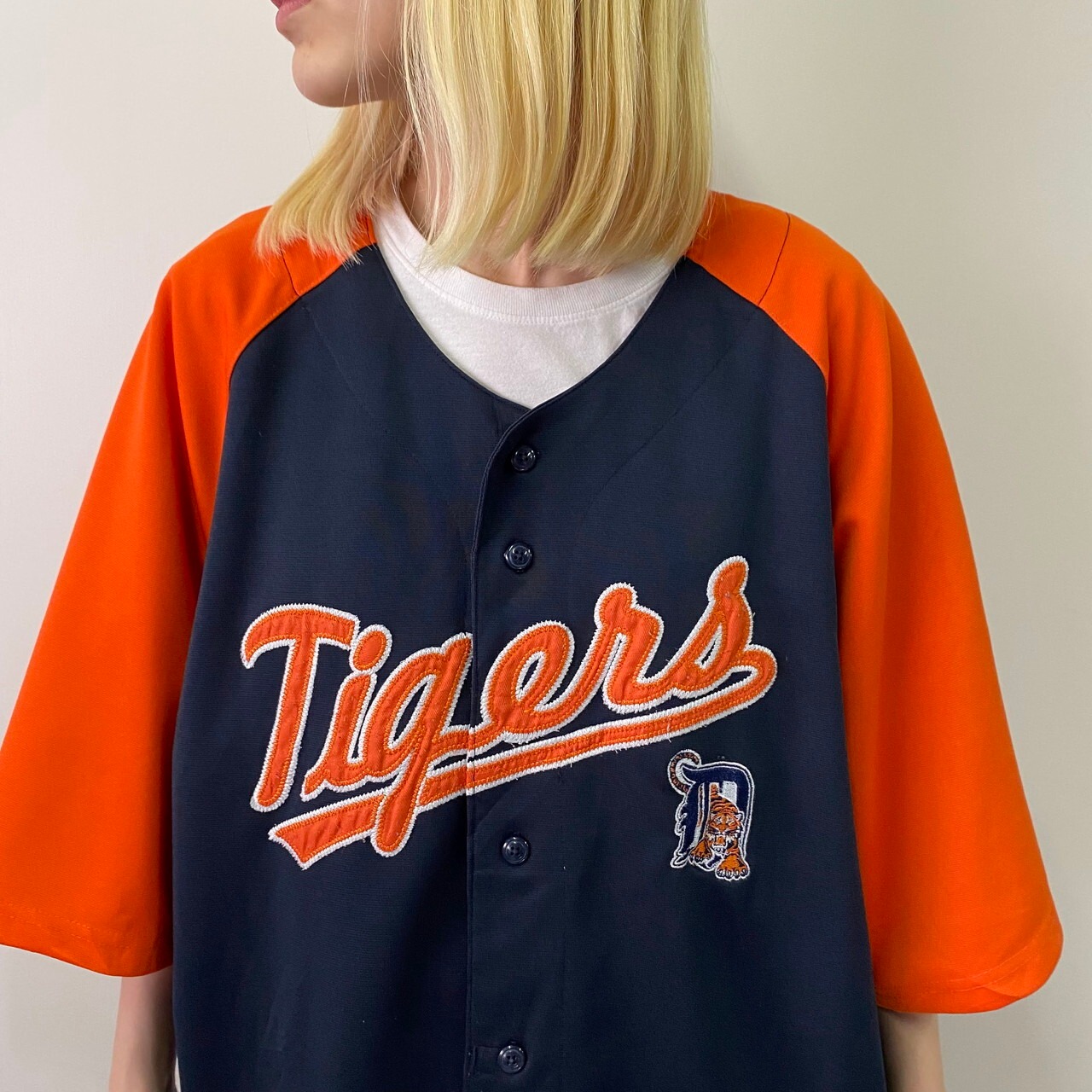 ビッグサイズ MLB デトロイト・タイガース ベースボールシャツ メンズ 