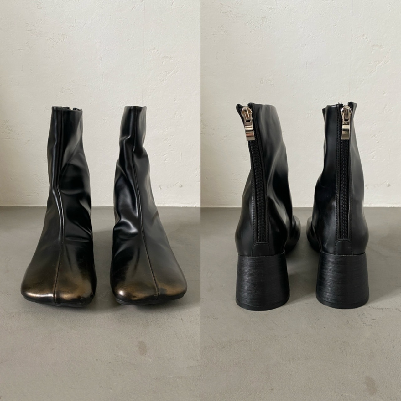 【受注予約:11月下旬入荷予定】Bronze fade square toe boots/black