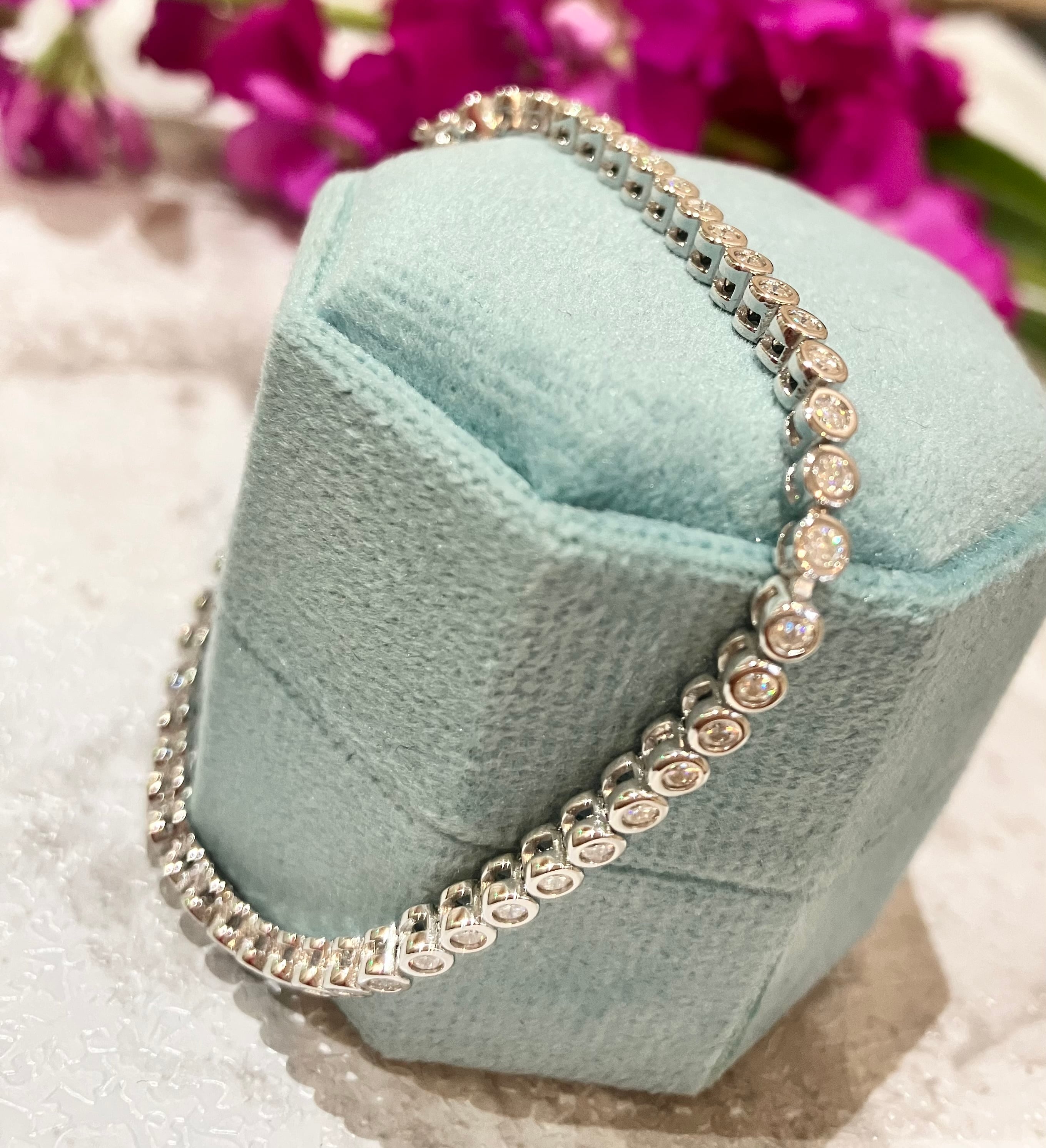 モアサナイト ブレスレット ロンバス17cm　【Ron17】 モアサナイト ブレスレット ロンバス17cm 【Ron17】 モアサナイト