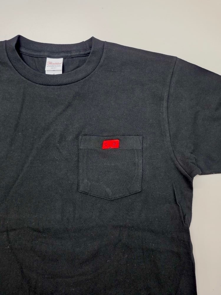 にわか刺繍ポケットTシャツ 黒 | にわかファン東雲堂