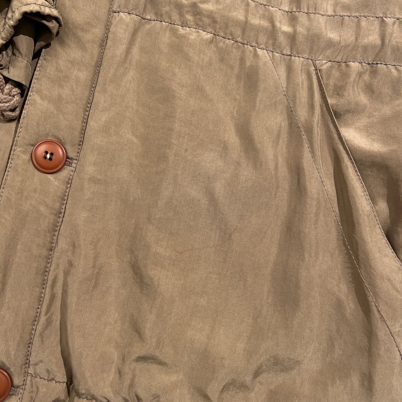 シルク100% OLIVER オリバー BY VALENTINO ヴァレンティノ 中綿 コート 52 /カーキ ベージュ系メンズ 希少 ビンテージ