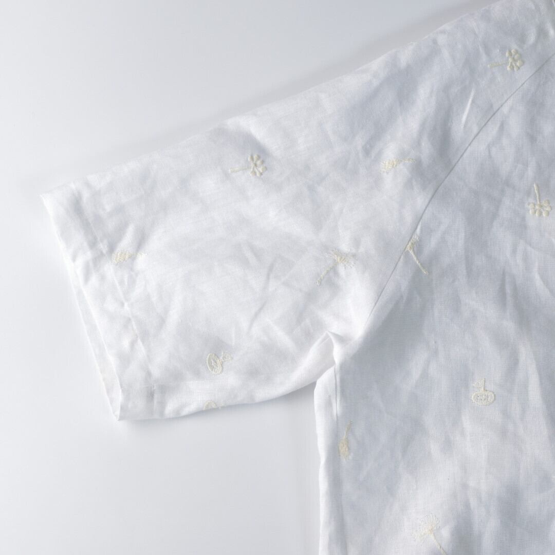 atelier naruse アトリエナルセ リネン ~nohara~ 裾絞りプルオーバー・オフホワイト オリジナル刺繍が素敵なフンワリプルオーバー【送料無料】