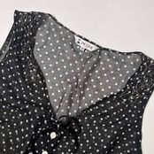 STUDIO PICONE ROMA ピッコーネ ドット ノースリーブ シースルーシャツ ブラウス 42/ブラック系 レディース