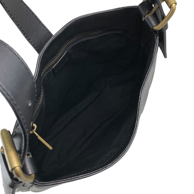CELINE セリーヌ ブラック レザー フロントバックル セミショルダー vintage ヴィンテージ オールド f5ds3s