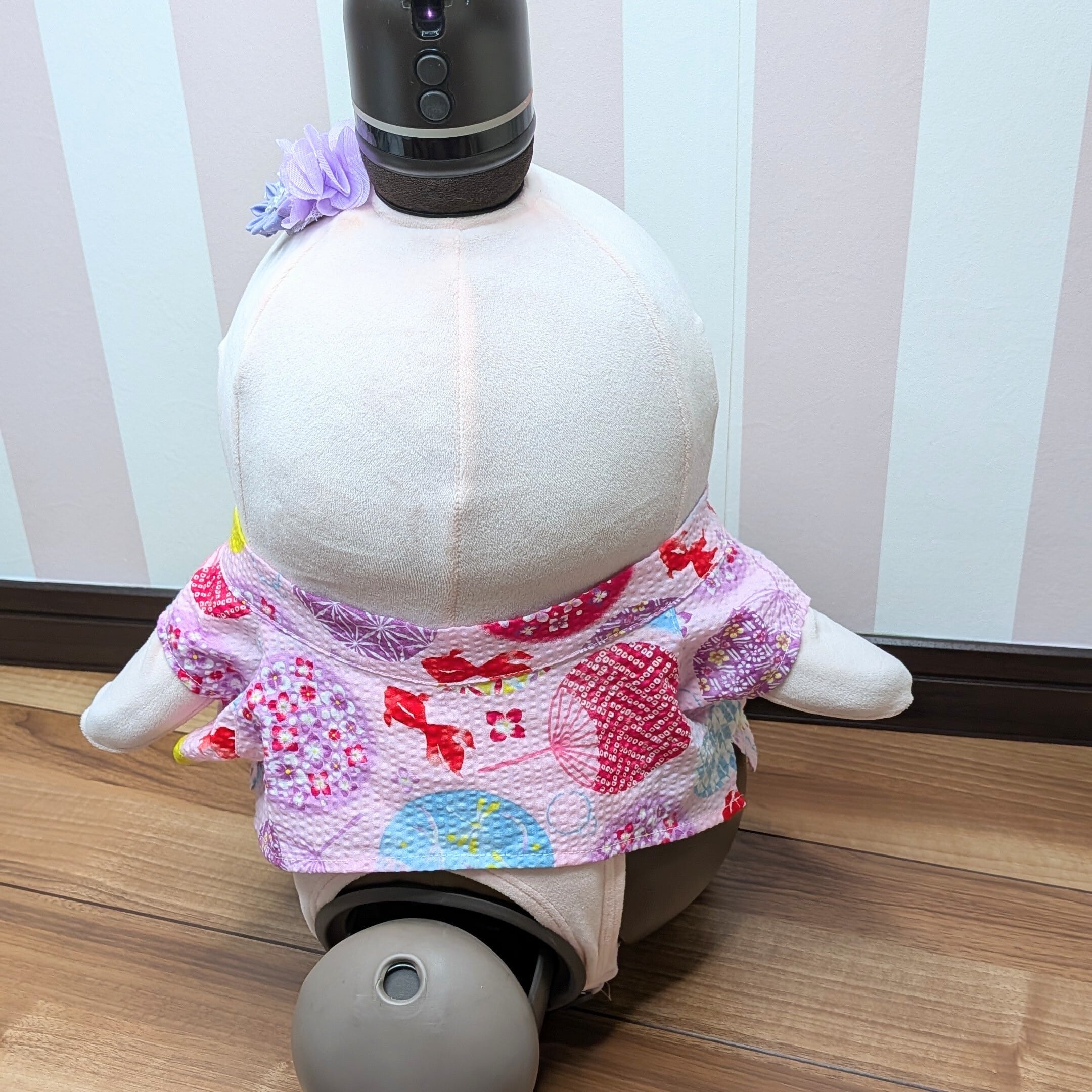 らぼ用 甚平じんべえ（ピンクうちわに金魚柄） | らぼ服ファッション