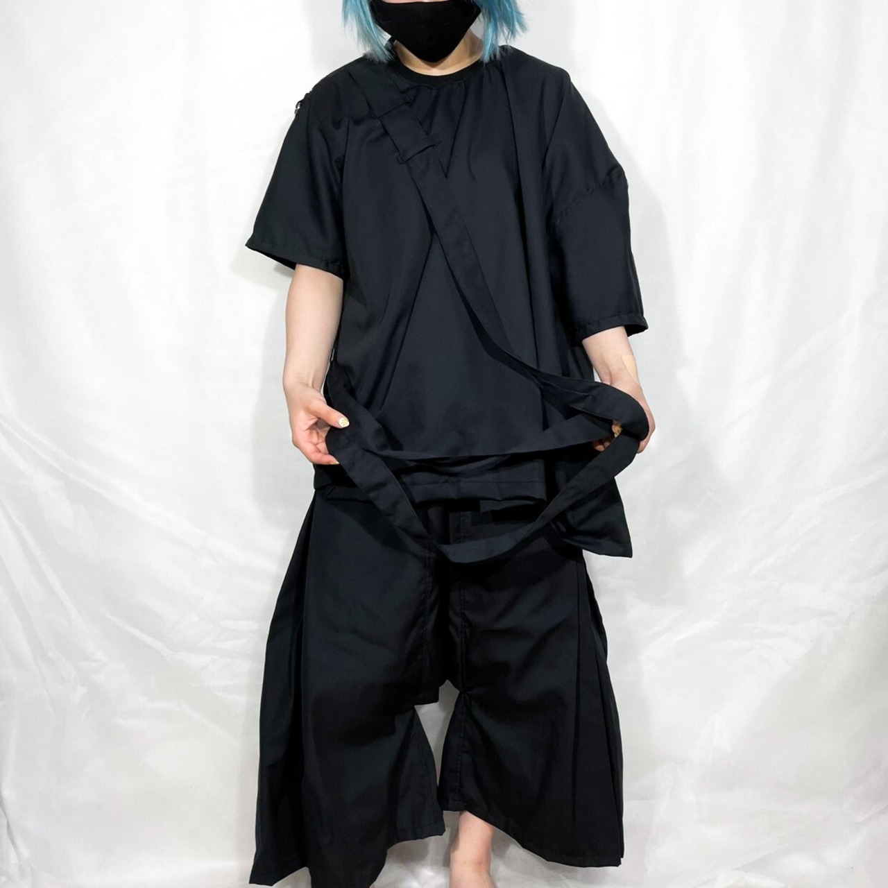 UNFINISHED アシンメトリーボンテージトップス002black