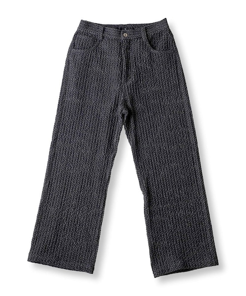 Jacquard Denim Straight Pants　Black