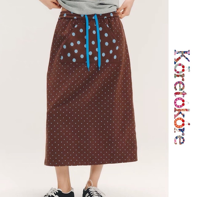 Lucky Dot Pocket Midi Skirt A1218