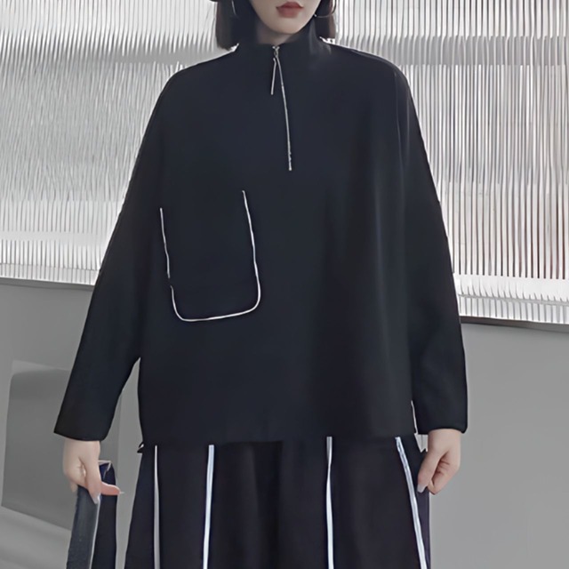 Half turtleneck bottling shirt C0524