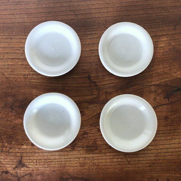 中国清時代　魚図大皿3枚　25.5/25.2/22.7㎝　東Y7-0331③ 中国古玩【大明正徳年製】底款 古染付魚草紋図 青花魚藻紋皿