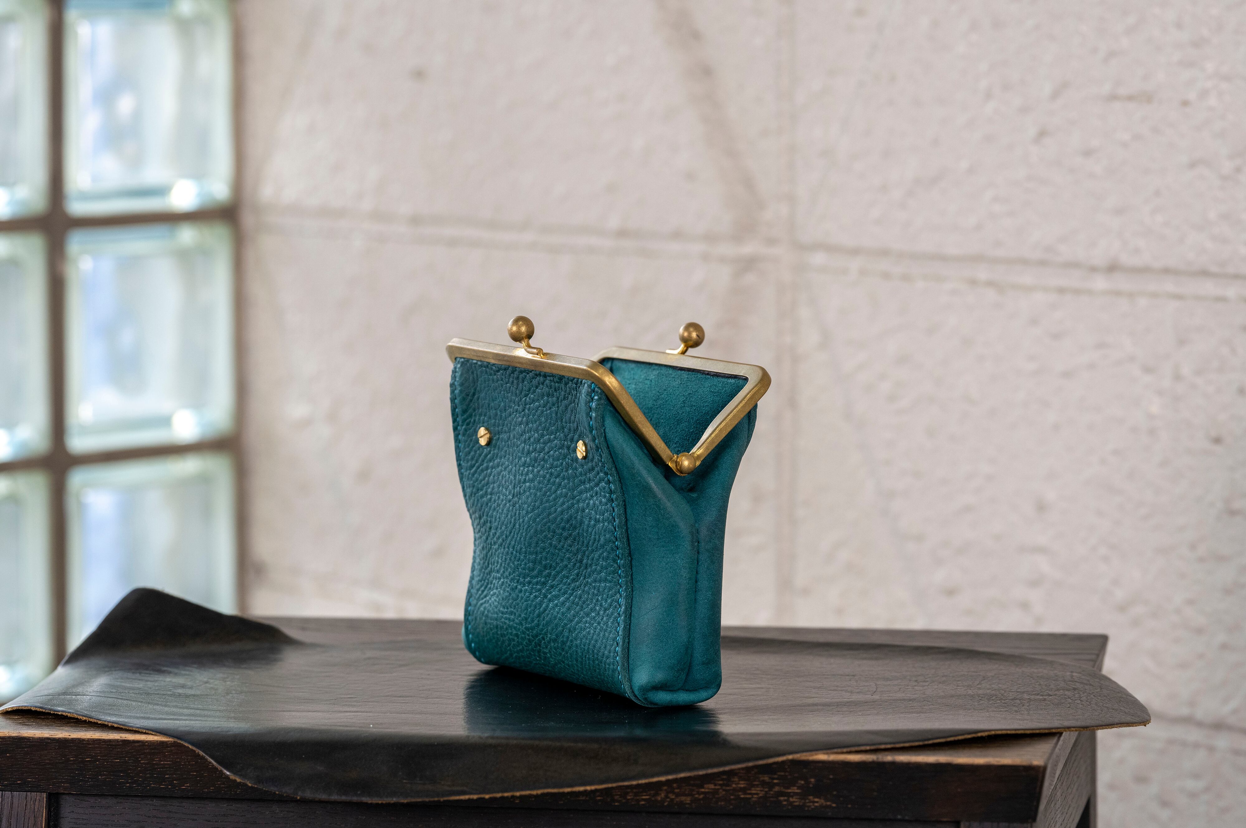 soul;solid】Brass clasp ポーチ ぷっくりマチ Minerva Box(Ortensia