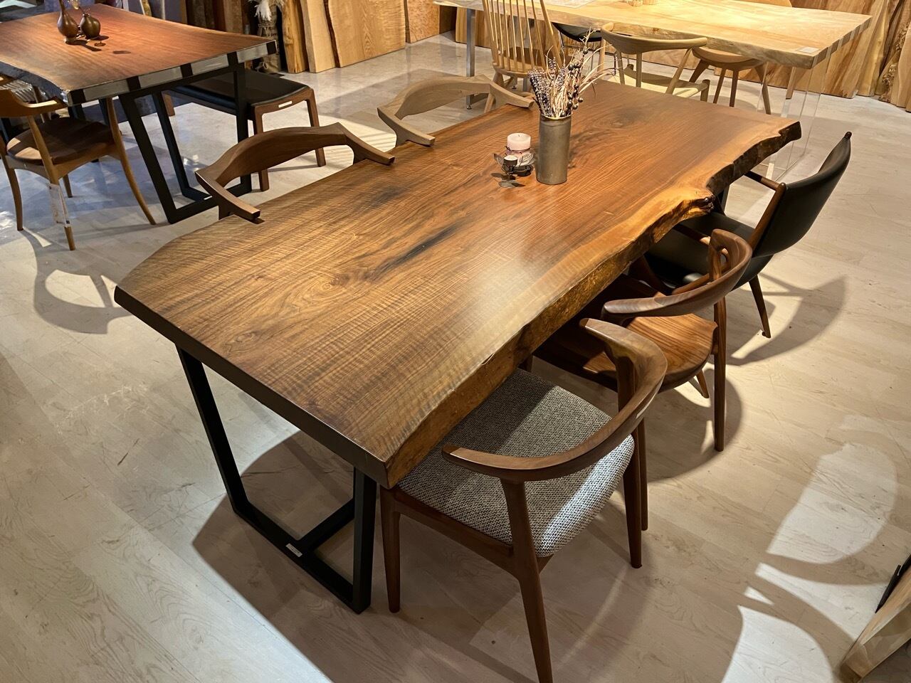 Premium】ウォールナット_2100×900-930-900×60_青山店_テーブル天板/一