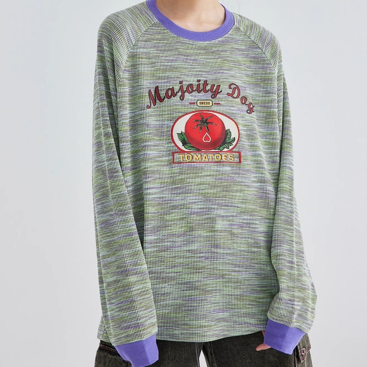 トマトレトロプリントメランジロングT 2col R00782