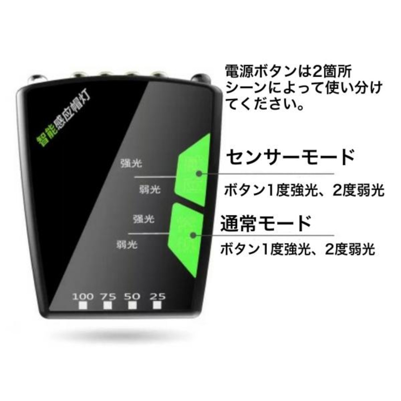 センサー付きキャップライト 充電式 キャップライト　ヘッドライト　アウトドアライト　