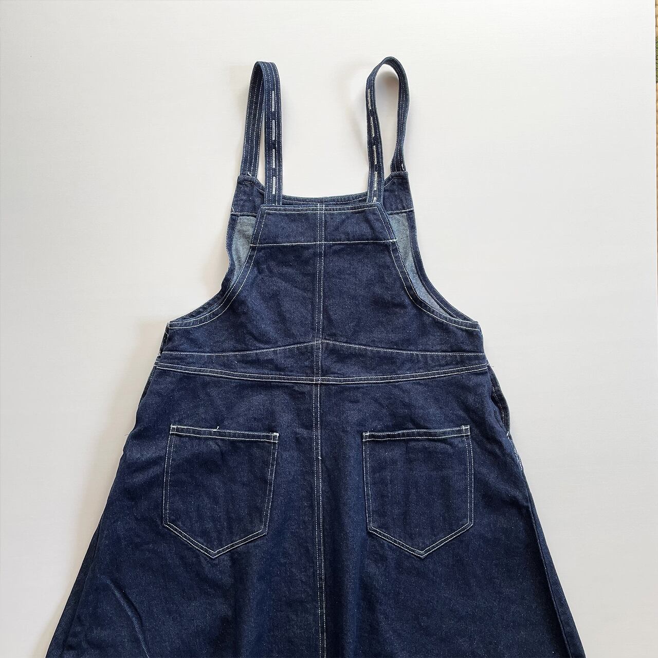 Denim salopette skirt