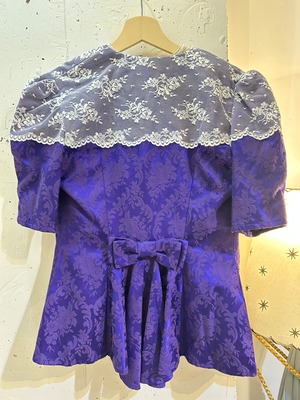 80's purple white lace jacket