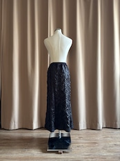 black mode design stretch long skirt-5093-12