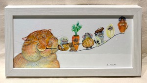 【ねこのきたむら】原画「空也上猫 カレー」