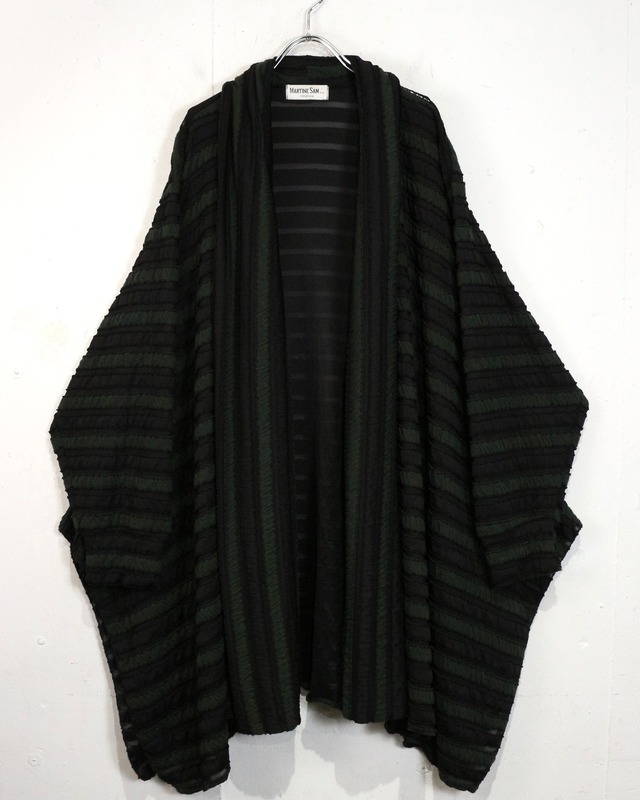 【Caka act2】80~90's Shrink Horizontal Stripe Euro Vintage Gown